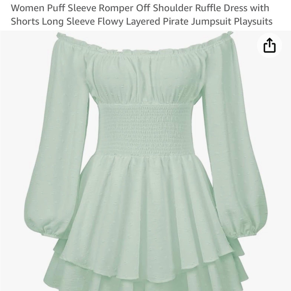 NEW* off the shoulder , light green romper - Picture 9 of 9